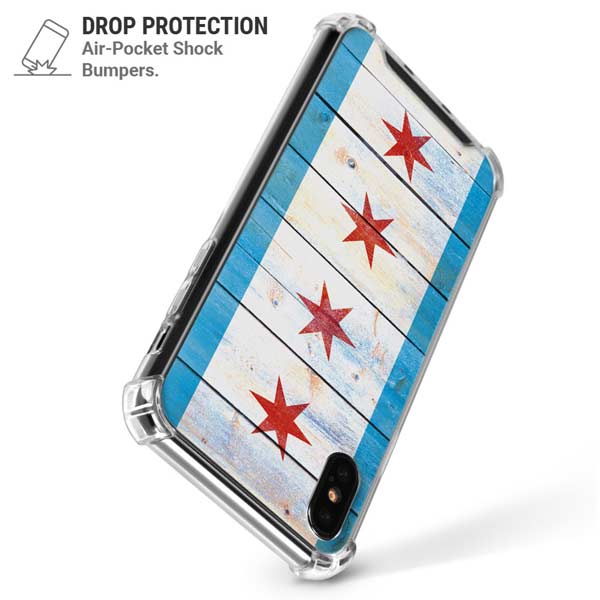 Chicago Flag Light Wood iPhone X/XS Clear Case