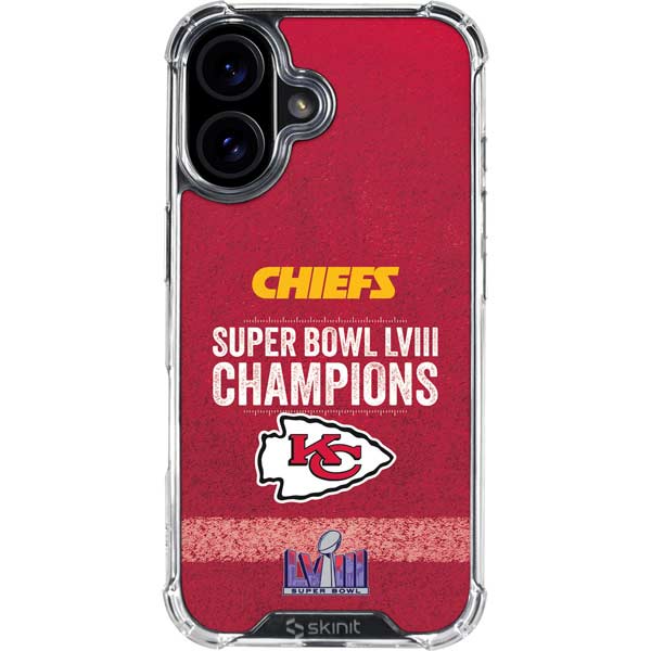 NFL Chiefs Super Bowl LVIII Champions iPhone 16 Plus Clear Case