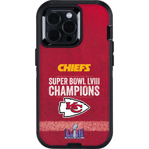 NFL Chiefs Super Bowl LVIII Champions Otterbox Defender iPhone Skin