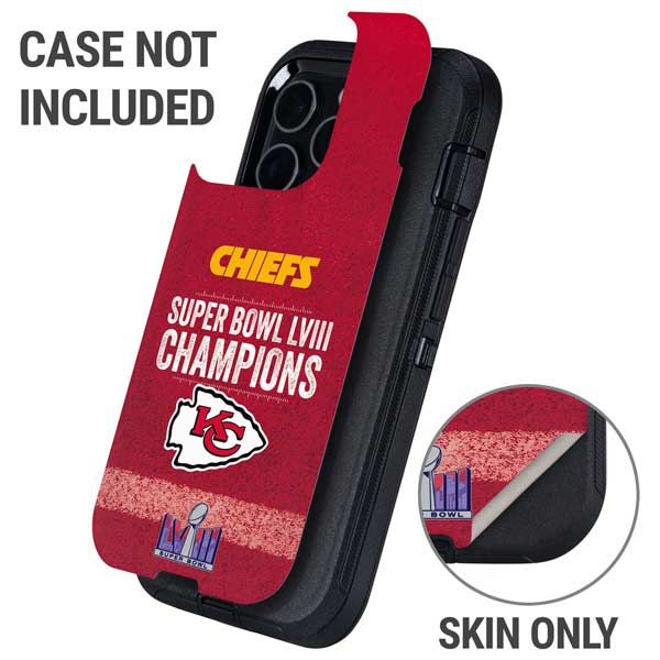 NFL Chiefs Super Bowl LVIII Champions Otterbox Defender iPhone Skin