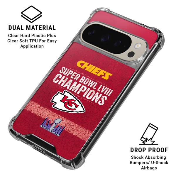 NFL Chiefs Super Bowl LVIII Champions Pixel 9 Pro XL Clear Case