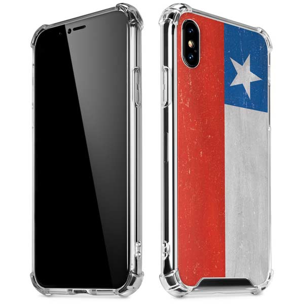 Chile Flag Distressed iPhone X/XS Clear Case