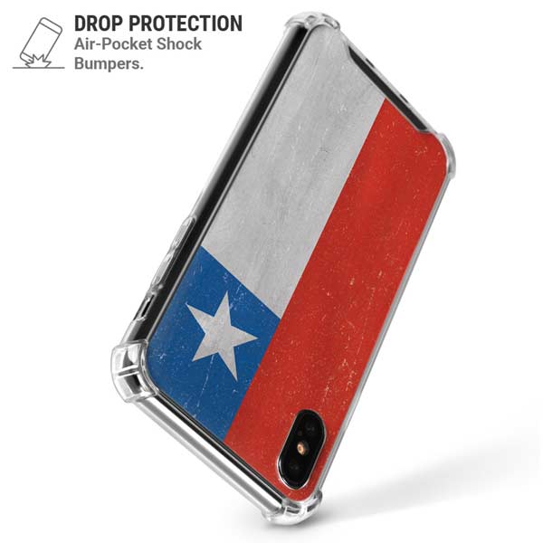 Chile Flag Distressed iPhone X/XS Clear Case