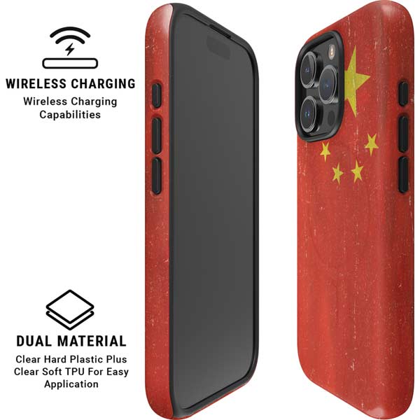 Chinese Flag Distressed iPhone 16 Pro Magsafe Impact Case
