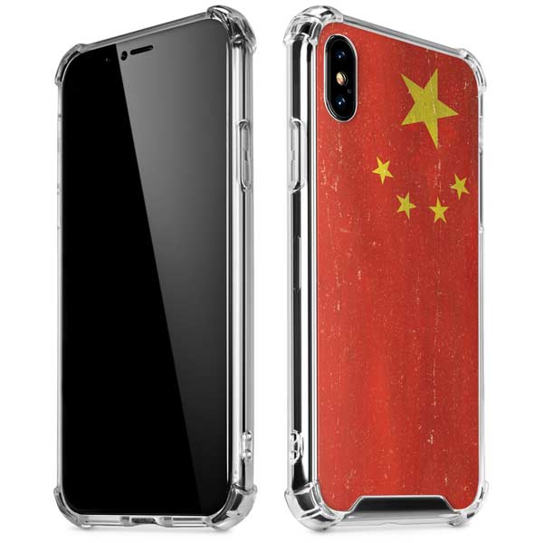 Chinese Flag Distressed iPhone X/XS Clear Case