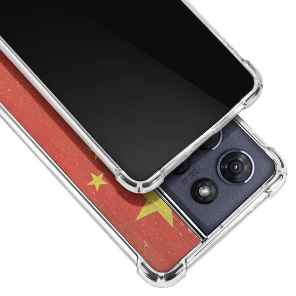 Chinese Flag Distressed Moto G 5G (2025) Clear Case