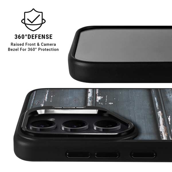 Chipped Blue Wood Galaxy S26 Ultra Kickstand Case