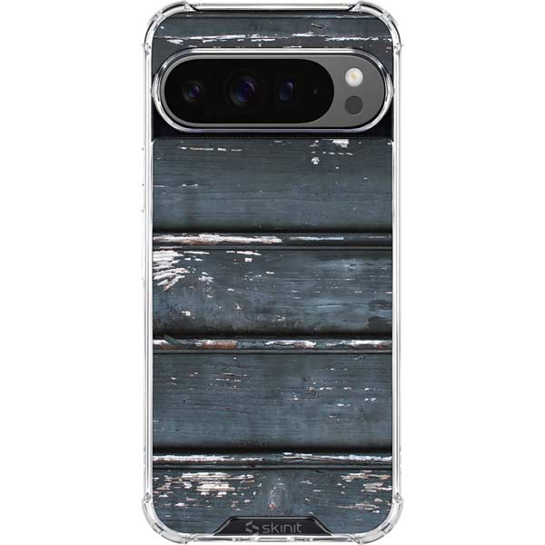 Chipped Blue Wood Google Pixel 10 Pro Clear Case