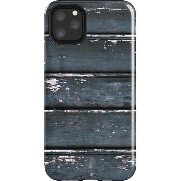 Chipped Blue Wood iPhone Cases