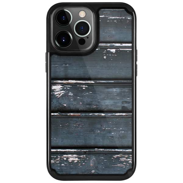 Chipped Blue Wood iPhone Cases