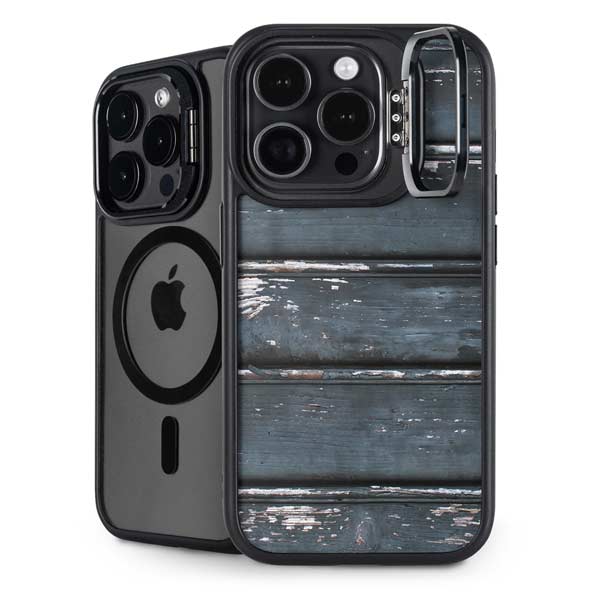 Chipped Blue Wood iPhone Cases