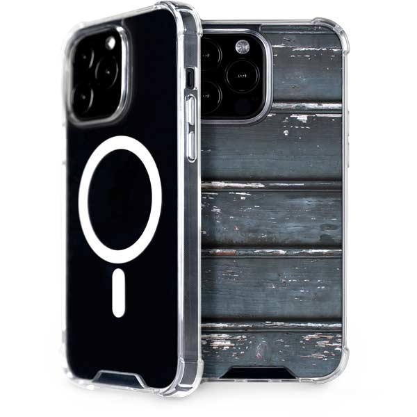 Chipped Blue Wood iPhone Cases