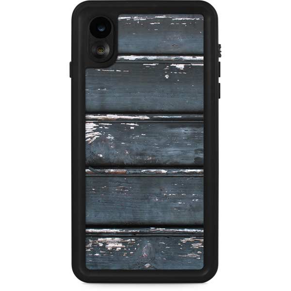 Chipped Blue Wood iPhone Cases