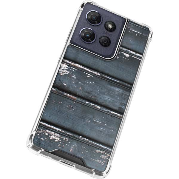 Chipped Blue Wood Moto G 5G (2025) Clear Case