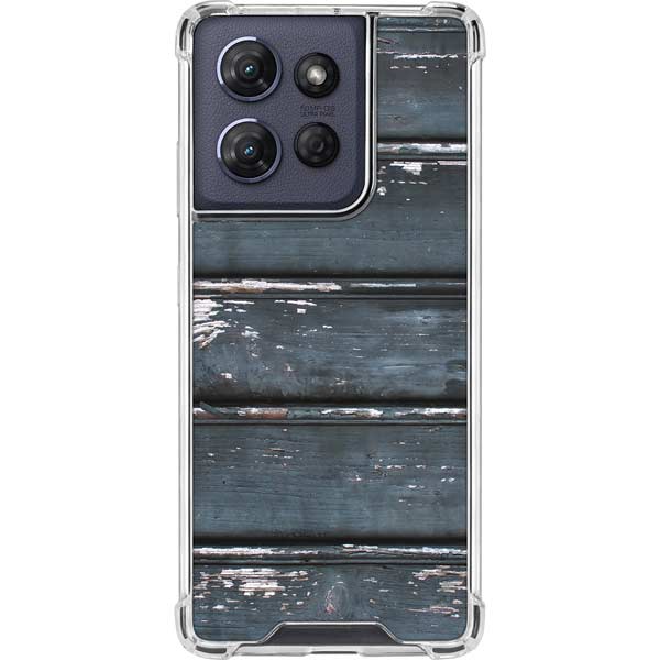 Chipped Blue Wood Moto G Play 5G (2025) Clear Case