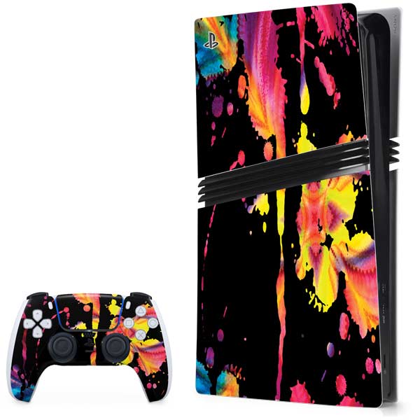 Chromatic Splatter Black PlayStation PS5 Skins