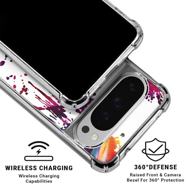 Chromatic Splatter White Google Pixel 10 Pro Clear Case