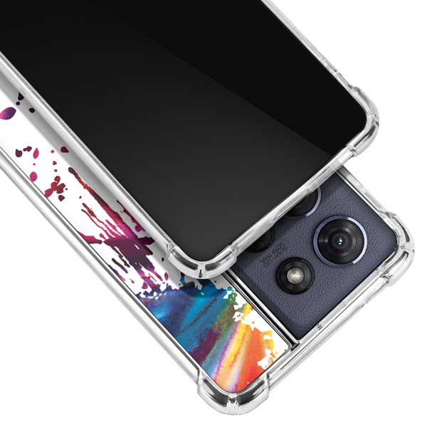 Chromatic Splatter White Moto G Power 5G (2025) Clear Case