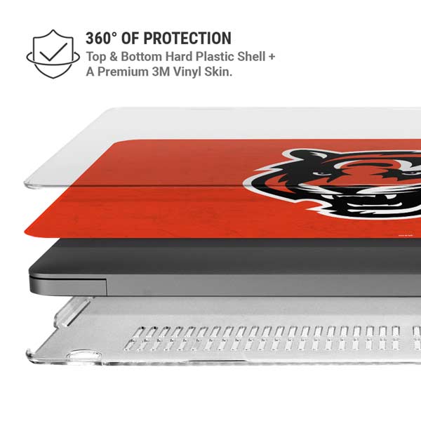 NFL Cincinnati Bengals - Alternate Distressed MacBook Pro 14in (2021-24) Case plus Skin