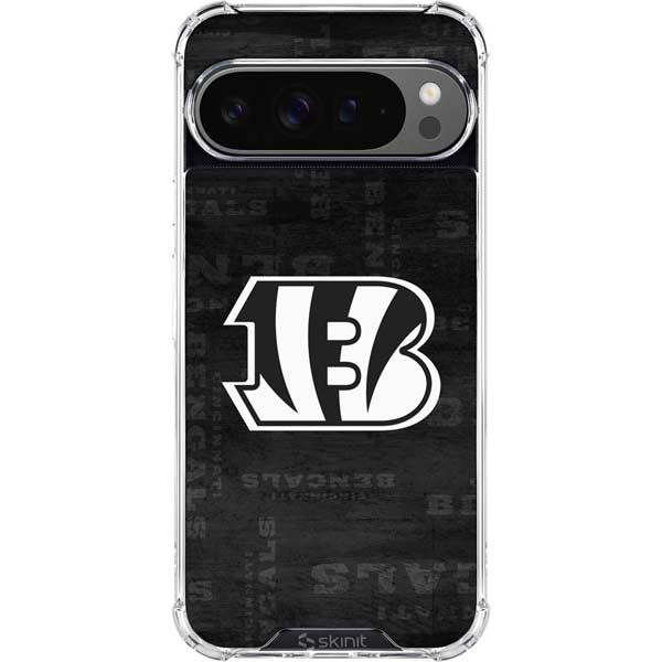 NFL Cincinnati Bengals Black & White Google Pixel 10 Pro Clear Case
