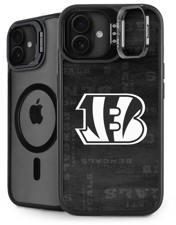 NFL Cincinnati Bengals Black & White iPhone 16 Kickstand Case