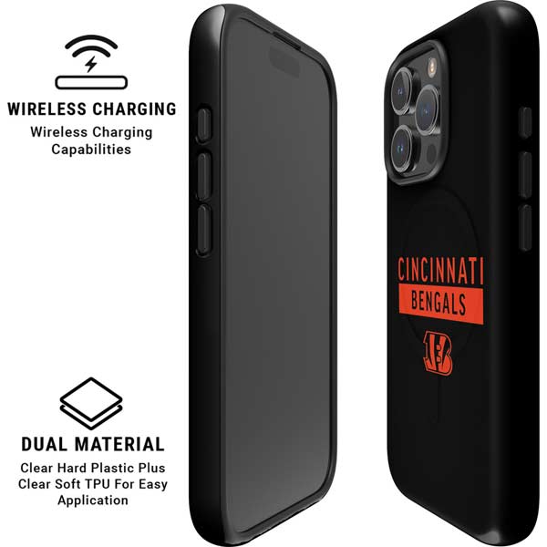 NFL Cincinnati Bengals Black Performance Series iPhone 16 Pro Max Magsafe Impact Case