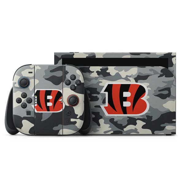 NFL Cincinnati Bengals Camo Nintendo Switch 2 (2025) with Joy-Con Skin