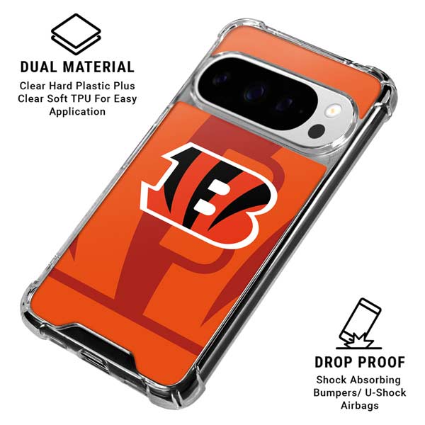 NFL Cincinnati Bengals Double Vision Google Pixel 10 Pro XL Clear Case