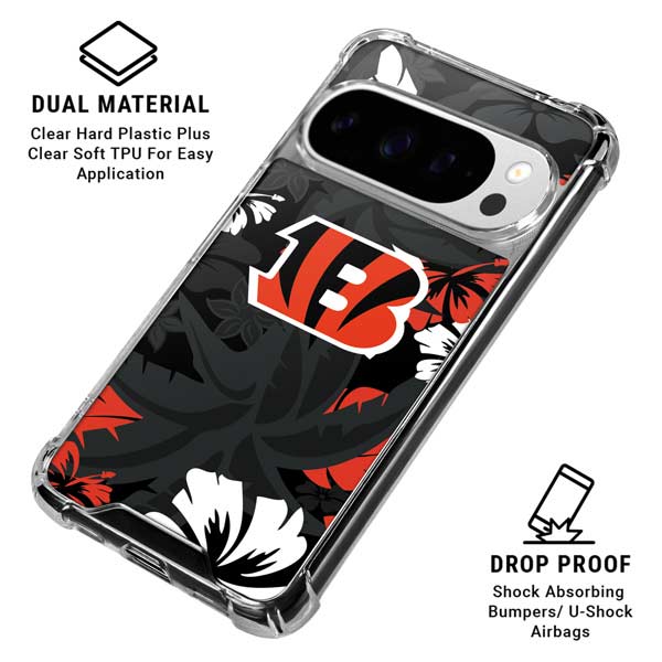 NFL Cincinnati Bengals Tropical Print Google Pixel 10 Pro XL Clear Case