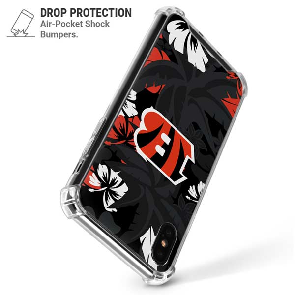 NFL Cincinnati Bengals Tropical Print iPhone X/XS Clear Case
