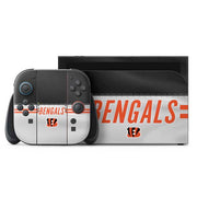NFL Cincinnati Bengals White Striped Nintendo Switch 2 (2025) with Joy-Con Skin