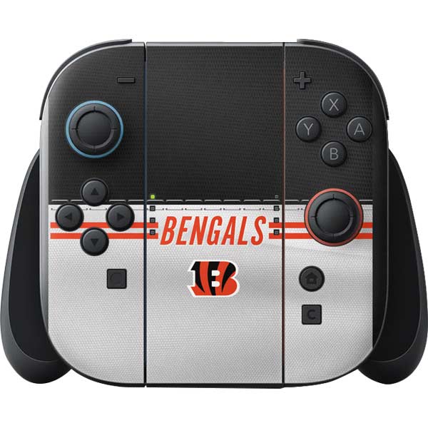 NFL Cincinnati Bengals White Striped Nintendo Switch 2 (2025) with Joy-Con Skin