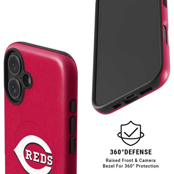 MLB Cincinnati Reds - Solid Distressed iPhone 16 Magsafe Impact Case