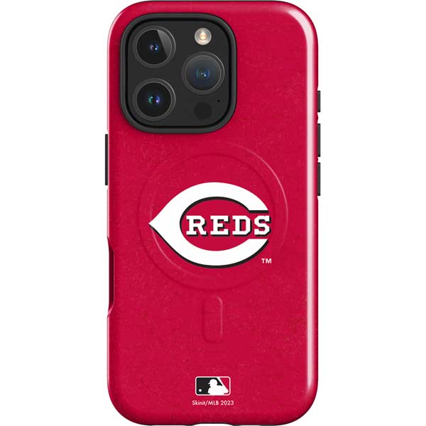 MLB Cincinnati Reds - Solid Distressed iPhone 16 Pro Max Magsafe Impact Case