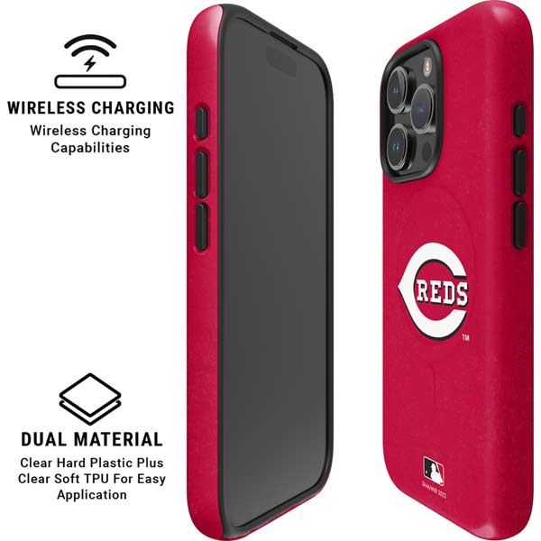 MLB Cincinnati Reds - Solid Distressed iPhone 16 Pro Max Magsafe Impact Case