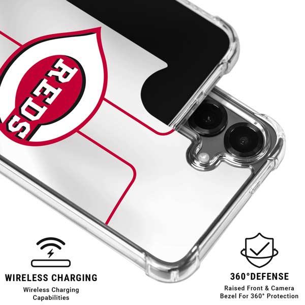 MLB Cincinnati Reds Home Jersey Galaxy S26 Clear Case