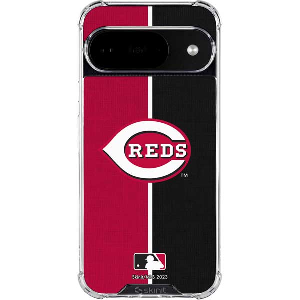 MLB Cincinnati Reds Split Google Pixel 10 Clear Case