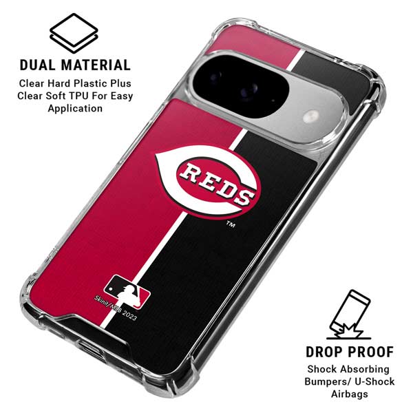 MLB Cincinnati Reds Split Google Pixel 10 Clear Case