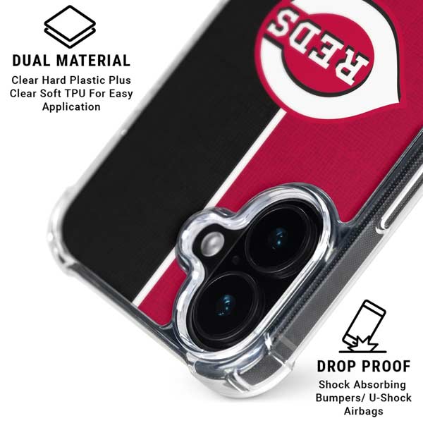 MLB Cincinnati Reds Split iPhone 16 Plus MagSafe Case | Skinit