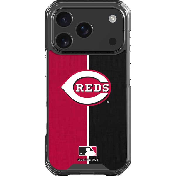 MLB Cincinnati Reds Split iPhone 17 Pro Clear Case