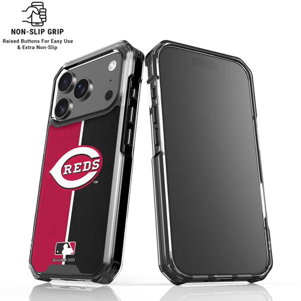 MLB Cincinnati Reds Split iPhone 17 Pro Clear Case