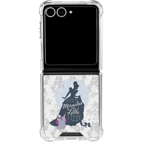 Disney Cinderella Miracles Take Time Silhouette Galaxy Z Flip7 Clear Case