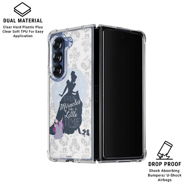 Disney Cinderella Miracles Take Time Silhouette Galaxy Z Fold7 Clear Case