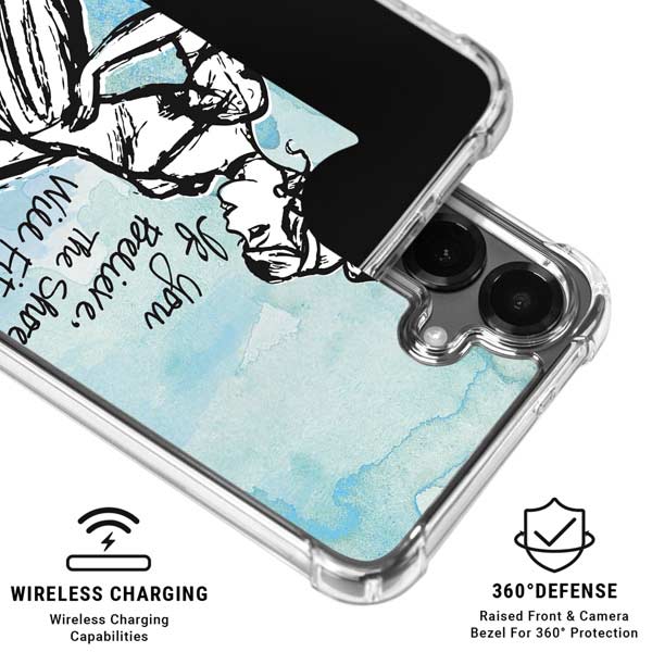 Disney Cinderella Sketch Art Shoe Will Fit Galaxy S26 Plus Clear Case
