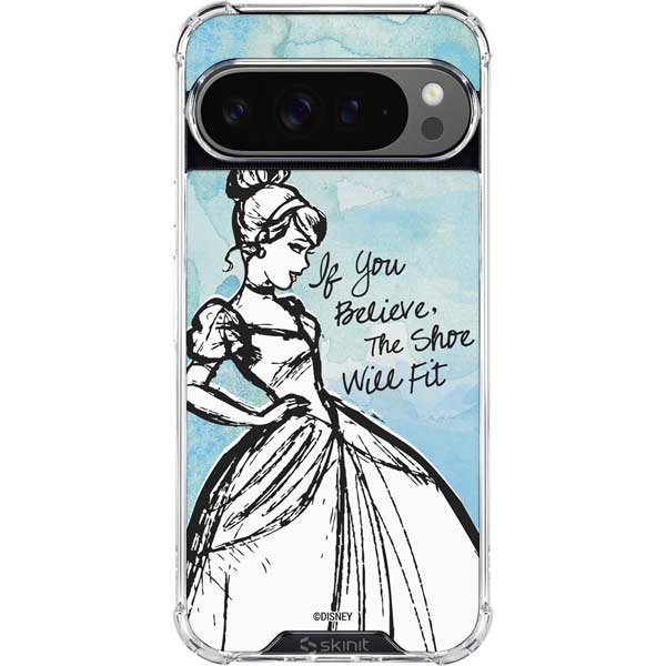 Disney Cinderella Sketch Art Shoe Will Fit Google Pixel 10 Pro XL Clear Case
