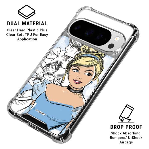 Disney Princess Cinderella Sketch Google Pixel 10 Pro Clear Case