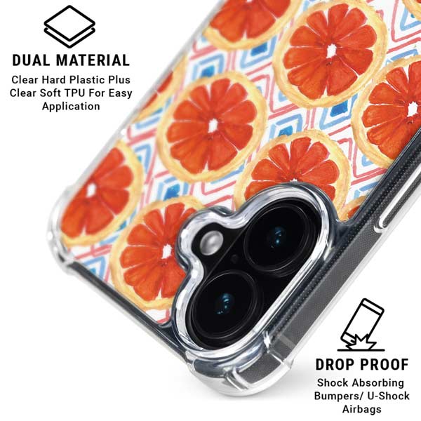 Bouffants and Broken Hearts Citrus Geo iPhone 17 Clear Case