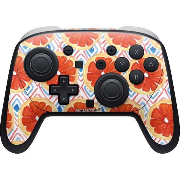 Bouffants and Broken Hearts Citrus Geo Nintendo Switch 2 (2025) Pro Controller Skin