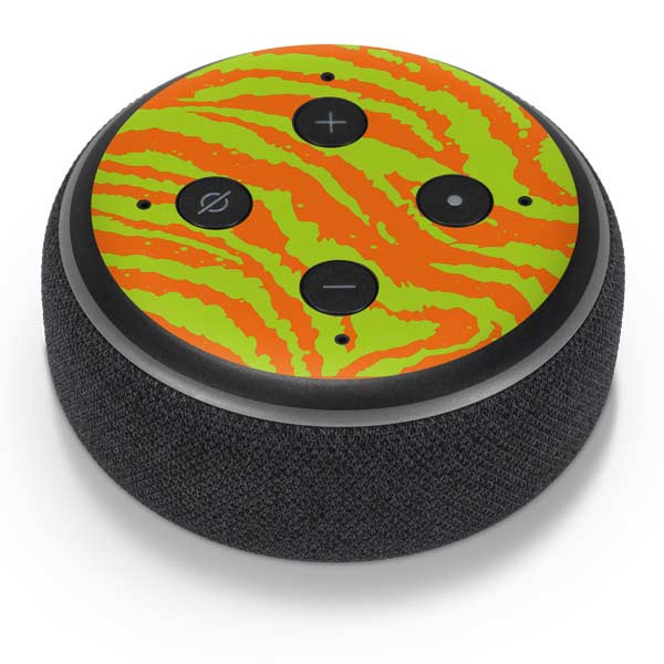 Citrus Tiger Animal Print Color Pop Amazon Echo Dot Skin