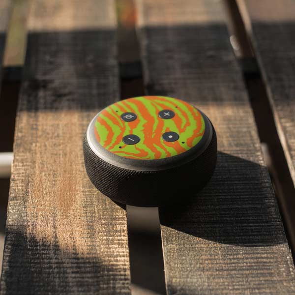 Citrus Tiger Animal Print Color Pop Amazon Echo Dot Skin
